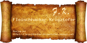 Fleischhacker Krisztofer névjegykártya